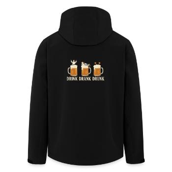 Drink Drank Drunk Beer Seagulls Beach - Men’s Recycled Softshell Jacket by Stanley/Stella - black - Back - AI Model Male 185 light (185cm)