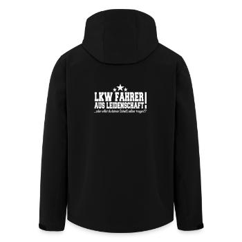 Lkw Fahrer lustig Spruch Geschenk - Recycelte Männer Softshell-Jacke von Stanley/Stella - Schwarz - Hinten - AI Model Male 185 light (185cm)