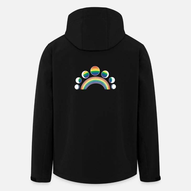 LGBT Moon Phases Moons Rainbows - Men’s Recycled Softshell Jacket by Stanley/Stella - black