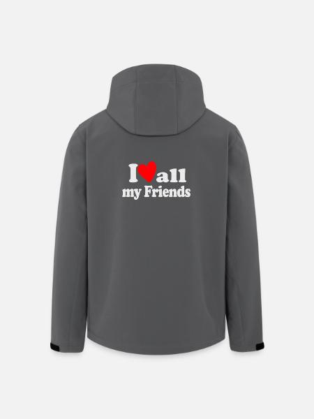 J’aime tous mes amis - Veste softshell homme en polyester recyclé Stanley/Stella - noir