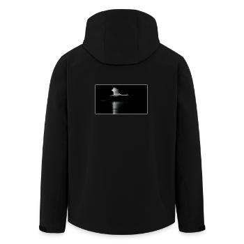 Fotomotiv Schwan im Flug dunkel - Recycelte Männer Softshell-Jacke von Stanley/Stella - Schwarz - Hinten - AI Model Male 185 light (185cm)