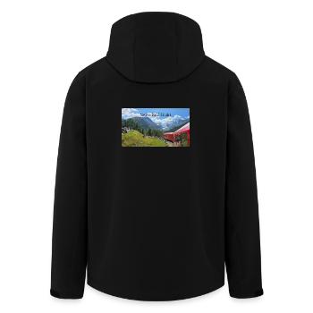 Train rouge suisse - Veste softshell homme en polyester recyclé Stanley/Stella - noir - Dos - AI Model Male 185 light (185cm)