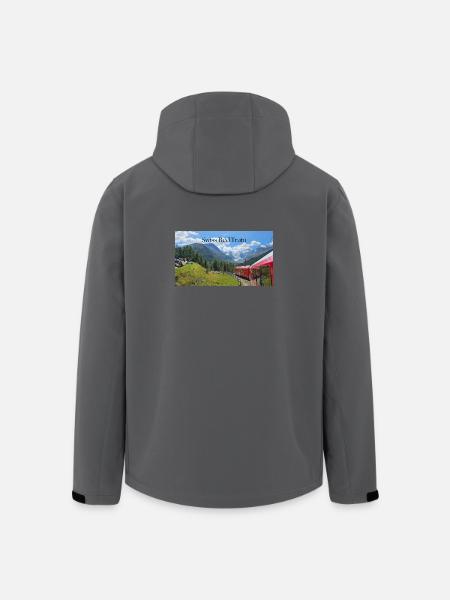 Swiss Red Train - Men’s Recycled Softshell Jacket by Stanley/Stella - black