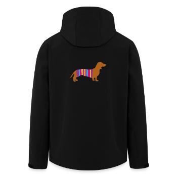 Dachshund Stripe Dog Dog Breed Dog Dog Walk Bello Fan - Men’s Recycled Softshell Jacket by Stanley/Stella - black - Back - AI Model Male 185 light (185cm)
