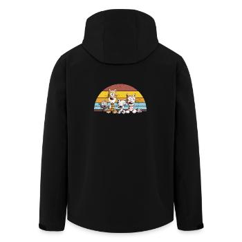Drollige Katzen Cartoon Vintage Katzenliebhaber - Recycelte Männer Softshell-Jacke von Stanley/Stella - Schwarz - Hinten - AI Model Male 185 light (185cm)