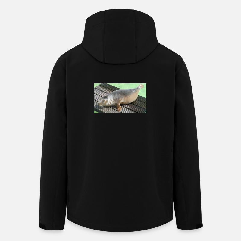 Robbenjunges auf Texel - Recycelte Männer Softshell-Jacke von Stanley/Stella - Schwarz
