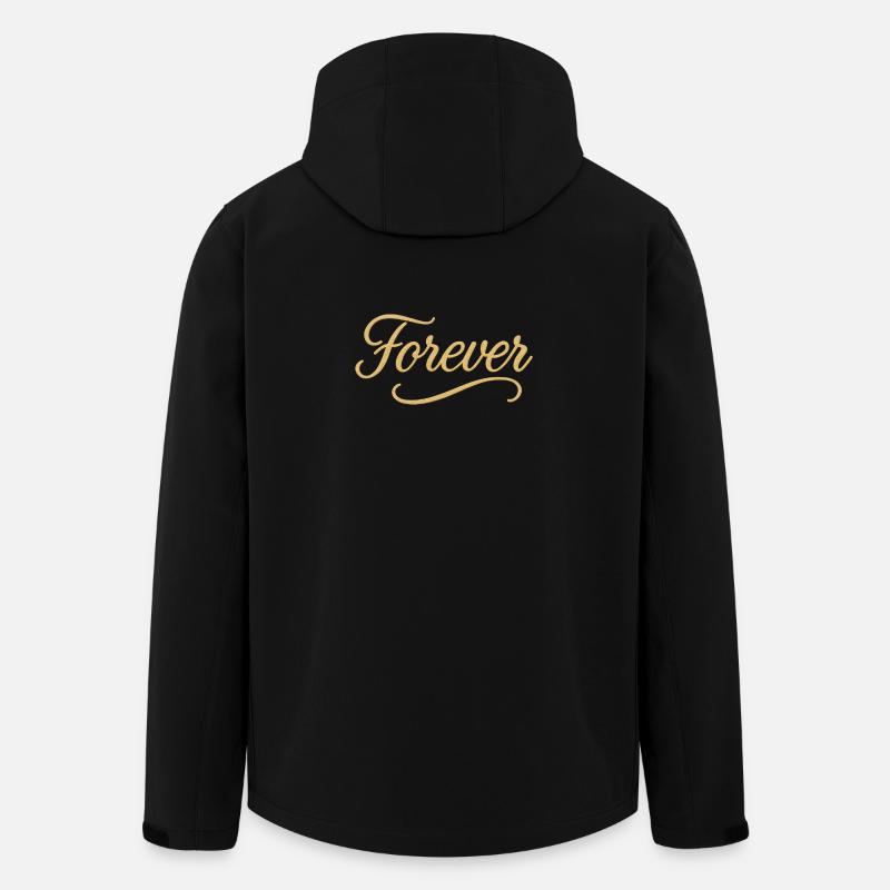 Elegant Gold Script Forever Design - Men’s Recycled Softshell Jacket by Stanley/Stella - black
