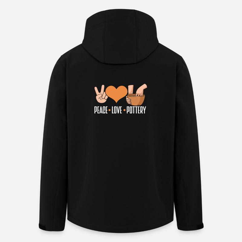 Peace Love Ceramic Art Fans - Men’s Recycled Softshell Jacket by Stanley/Stella - black