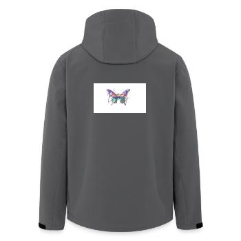 Bunter Schmetterling mit Wasserfarben-Effekt - Recycelte Männer Softshell-Jacke von Stanley/Stella - Schwarz - Hinten - AI Model Male 185 light (185cm)