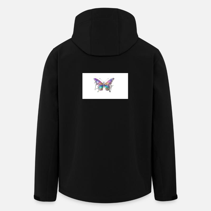 Bunter Schmetterling mit Wasserfarben-Effekt - Recycelte Männer Softshell-Jacke von Stanley/Stella - Schwarz