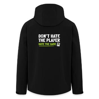 Don't hate the Player hate the Game - Recycelte Männer Softshell-Jacke von Stanley/Stella - Schwarz - Hinten - AI Model Male 185 light (185cm)
