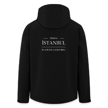 Türkiye, Istanbul immer eine gute Idee - Istanbul - Recycelte Männer Softshell-Jacke von Stanley/Stella - Schwarz - Hinten - AI Model Male 185 light (185cm)
