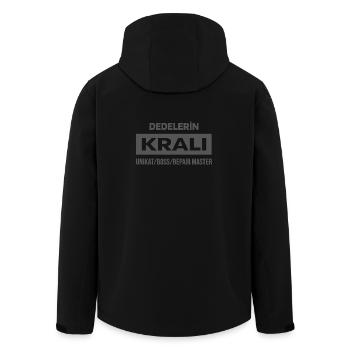 Super Dede - Einzigartig, Chef, Reparaturmeister - Recycelte Männer Softshell-Jacke von Stanley/Stella - Schwarz - Hinten - AI Model Male 185 light (185cm)