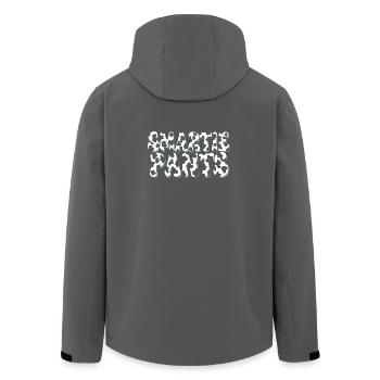 Blasen-Graffiti mit Türkis-Außenlinie - Recycelte Männer Softshell-Jacke von Stanley/Stella - Anthrazit - Hinten - AI Model Male 185 light (185cm)