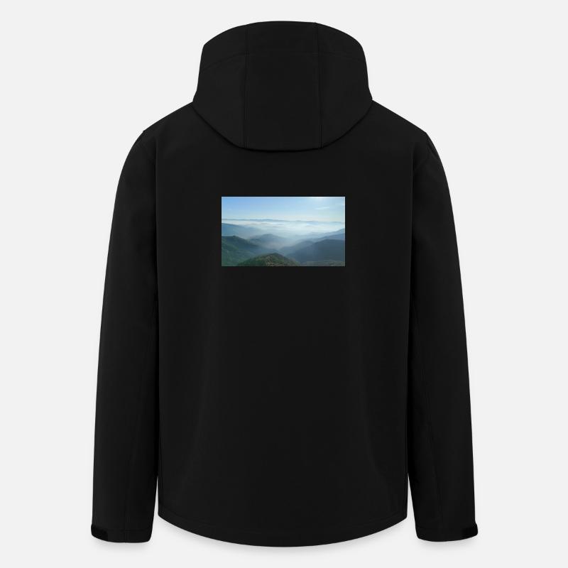 Nebelige Bergketten Morgendunst - Recycelte Männer Softshell-Jacke von Stanley/Stella - Schwarz