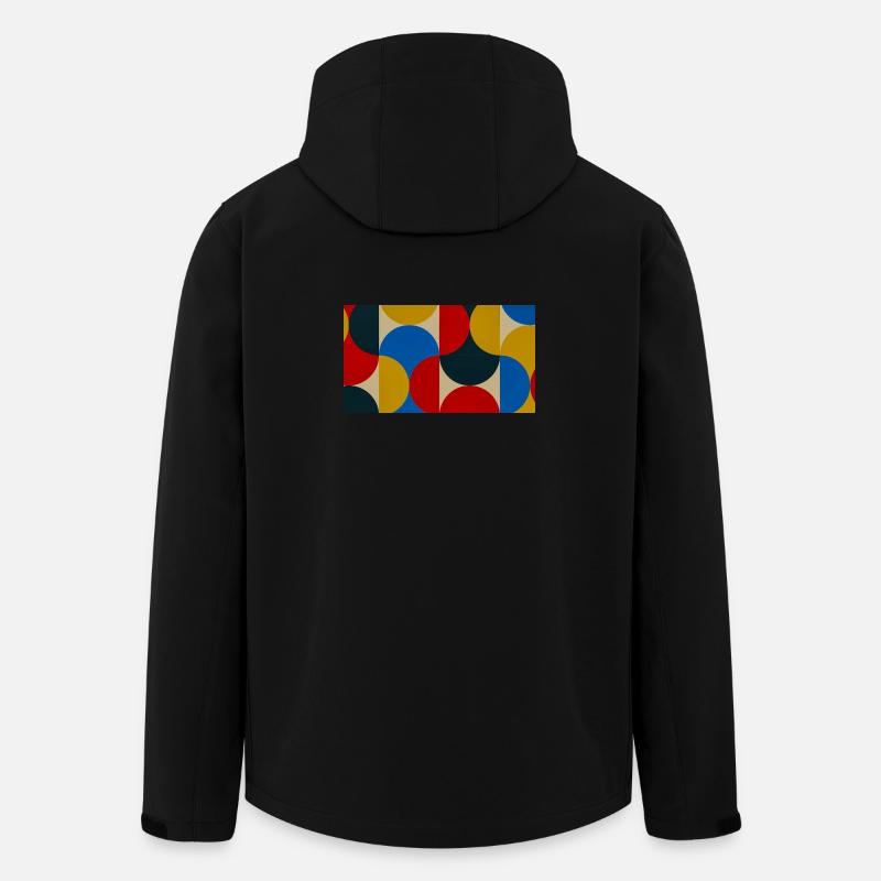 Colorful Circle Blocks - Men’s Recycled Softshell Jacket by Stanley/Stella - black