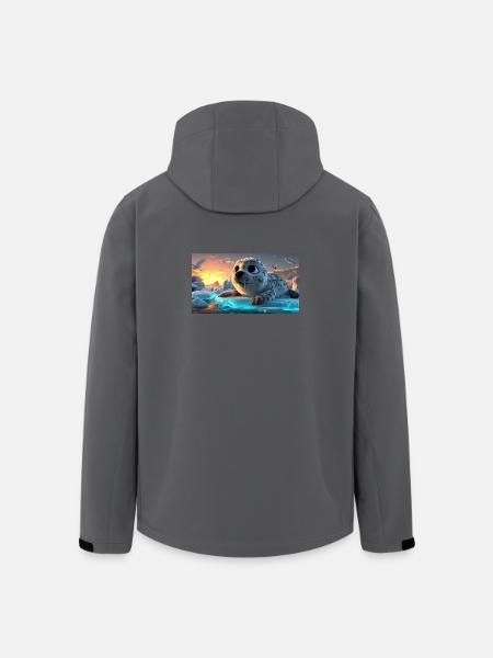 Süßes Robbenbaby auf Eisscholle - Men’s Recycled Softshell Jacket by Stanley/Stella - black