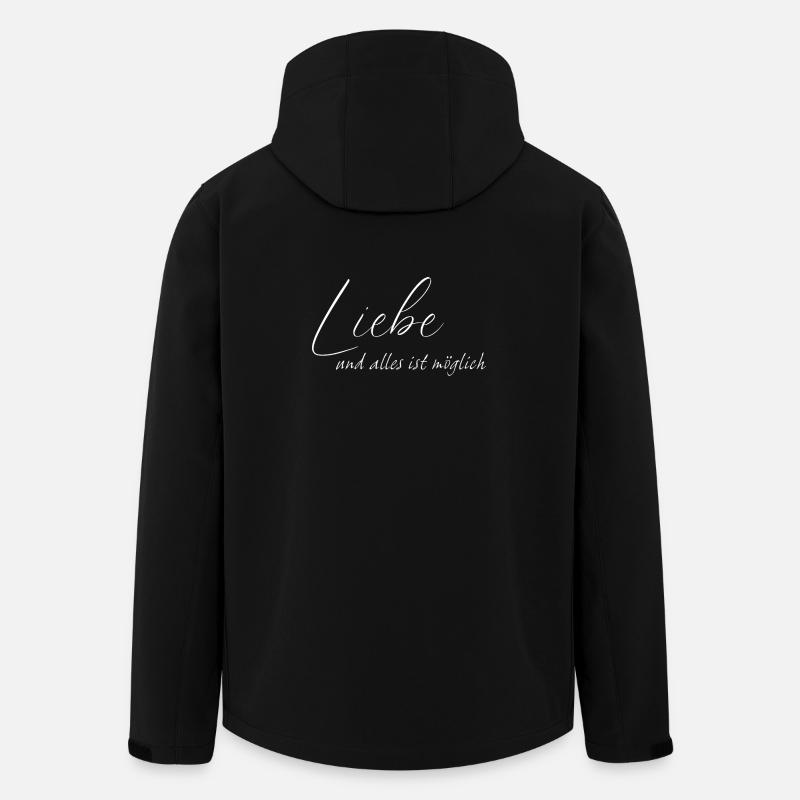 L’amour et tout est possible - Veste softshell homme en polyester recyclé Stanley/Stella - noir