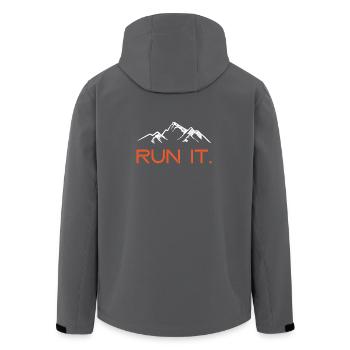 Ultra Running – Lauf es! - Recycelte Männer Softshell-Jacke von Stanley/Stella - Anthrazit - Hinten - AI Model Male 185 light (185cm)