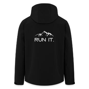 Ultra Running – Lauf es! - Recycelte Männer Softshell-Jacke von Stanley/Stella - Schwarz - Hinten - AI Model Male 185 light (185cm)