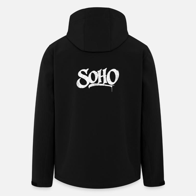 Soho Graffiti Shirt Design - Men’s Recycled Softshell Jacket by Stanley/Stella - black