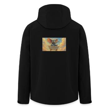 Bain d’éléphant dans le ciel - Veste softshell homme en polyester recyclé Stanley/Stella - noir - Dos - AI Model Male 185 light (185cm)