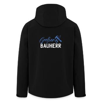 GrafBen Bauherr Bauwerk Grafik - Recycelte Männer Softshell-Jacke von Stanley/Stella - Schwarz - Hinten - AI Model Male 185 light (185cm)