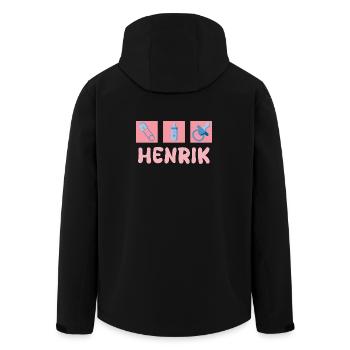 Cadeau pour Henrik - Veste softshell homme en polyester recyclé Stanley/Stella - noir - Dos - AI Model Male 185 light (185cm)