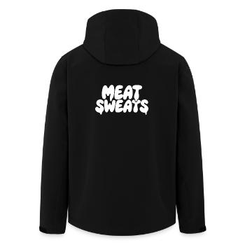 Meat Sweats BBQ Saying Meat Humor - Men’s Recycled Softshell Jacket by Stanley/Stella - black - Back - AI Model Male 185 light (185cm)