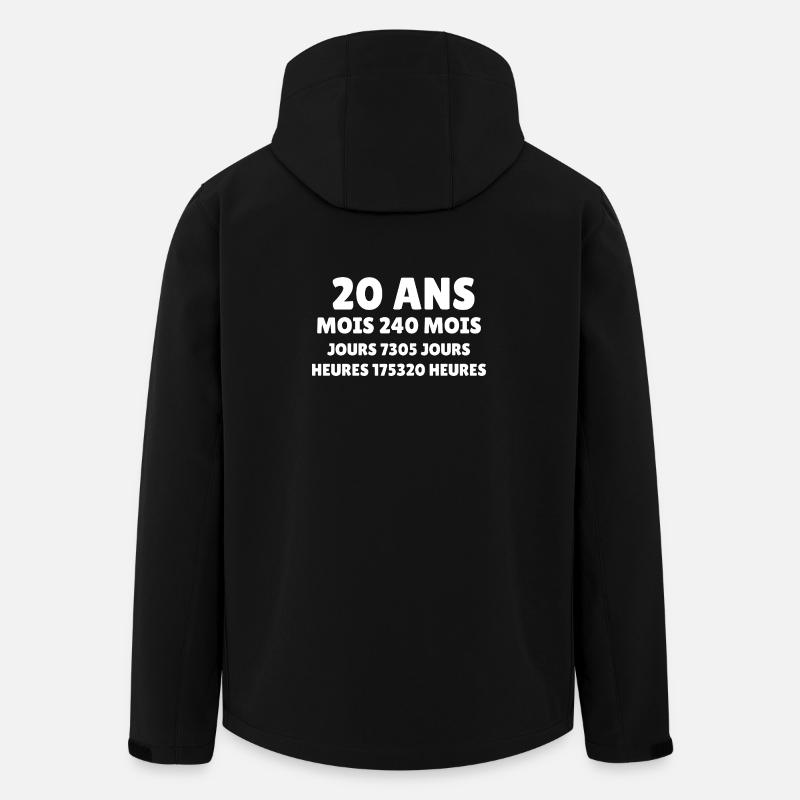 20 Ans Joyeux Anniversaire - Veste softshell homme en polyester recyclé Stanley/Stella - noir