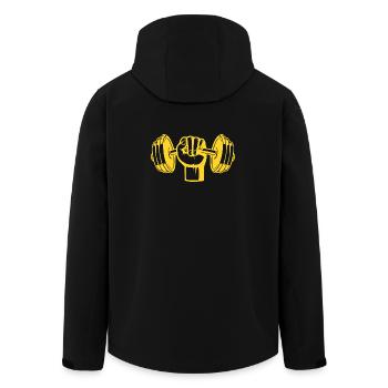 Minimalist Hand Lifting Dumbbell - Gym Strength  - Men’s Recycled Softshell Jacket by Stanley/Stella - black - Back - AI Model Male 185 light (185cm)