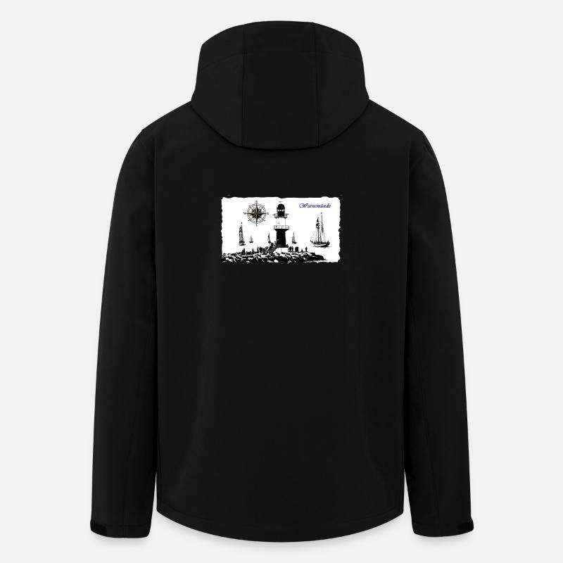 Warnemünde Leuchtturm Kompass Edition - Recycelte Männer Softshell-Jacke von Stanley/Stella - Schwarz