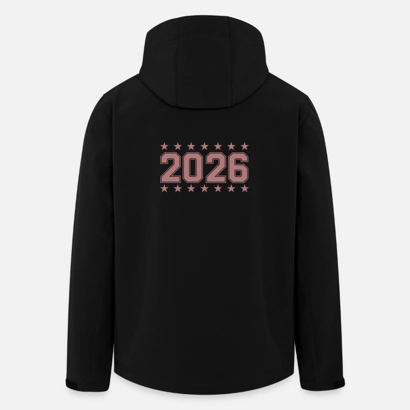 Year 2026 Retro Badge - Men’s Recycled Softshell Jacket by Stanley/Stella - black