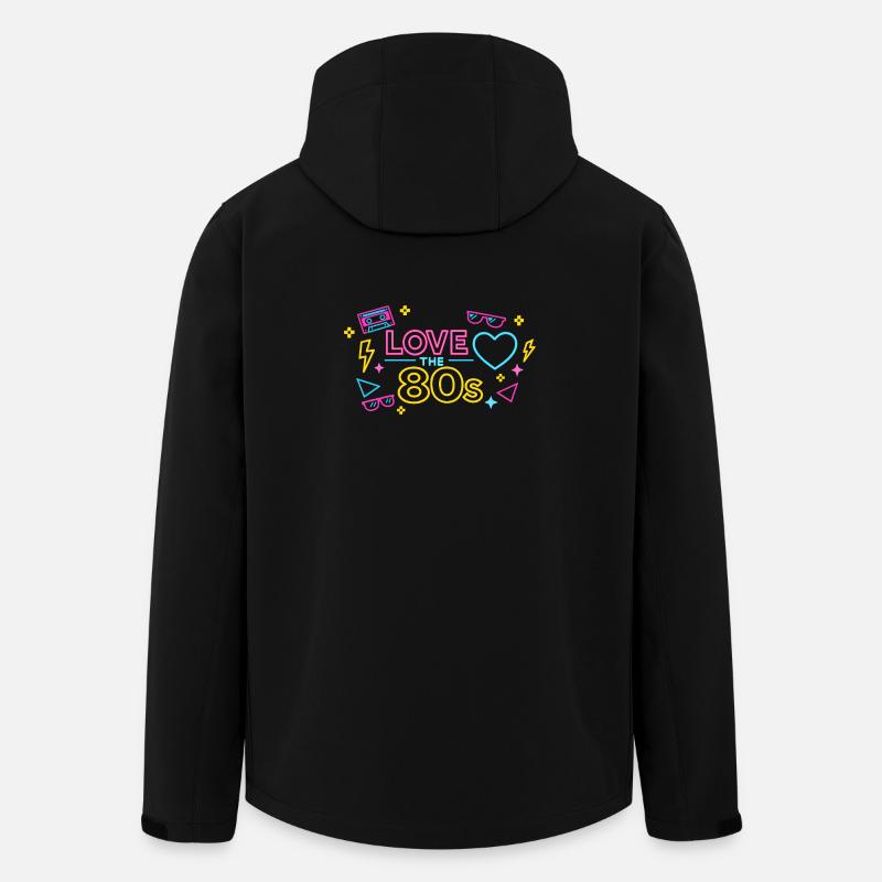 Neon 80er Love Design - Recycelte Männer Softshell-Jacke von Stanley/Stella - Schwarz