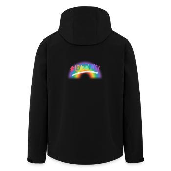 Liebe gewinnt Regenbogen - Recycelte Männer Softshell-Jacke von Stanley/Stella - Schwarz - Hinten - AI Model Male 185 light (185cm)