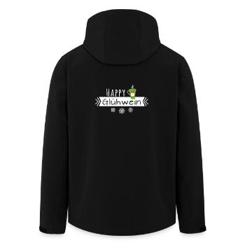 Happy Glühwein Glühweintasse Weihnachten - Recycelte Männer Softshell-Jacke von Stanley/Stella - Schwarz - Hinten - AI Model Male 185 light (185cm)