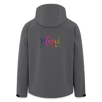 Colorful Design and Vibrant Music - Men’s Recycled Softshell Jacket by Stanley/Stella - black - Back - AI Model Male 185 light (185cm)
