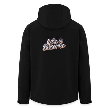 Like & Subscribe 70s Style - Men’s Recycled Softshell Jacket by Stanley/Stella - black - Back - AI Model Male 185 light (185cm)