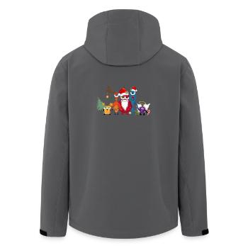 Eine weihnachtliche bunte Monster Familie - Recycelte Männer Softshell-Jacke von Stanley/Stella - Schwarz - Hinten - AI Model Male 185 light (185cm)