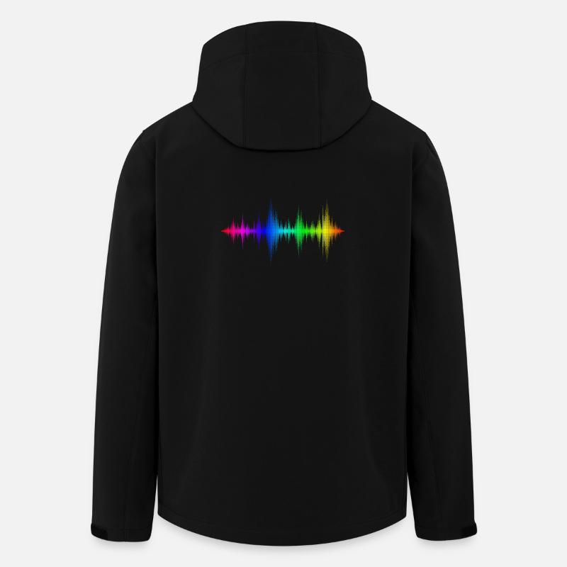 Ondes sonores arc-en-ciel - Veste softshell homme en polyester recyclé Stanley/Stella - noir