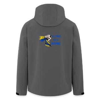 I support Ukraine - Men’s Recycled Softshell Jacket by Stanley/Stella - black - Back - AI Model Male 185 light (185cm)