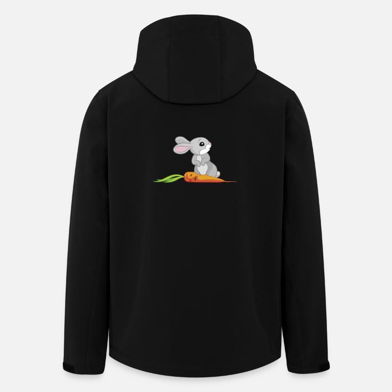 Bunny with carrot - Men’s Recycled Softshell Jacket by Stanley/Stella - black