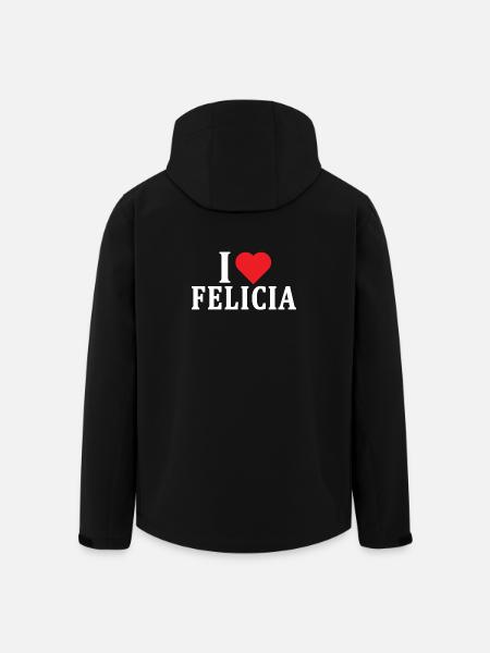 t-shirt Jag älskar Felicia t-shirt presentidé - Softshelljacka herr i återvunnen polyester Stanley/Stella - svart