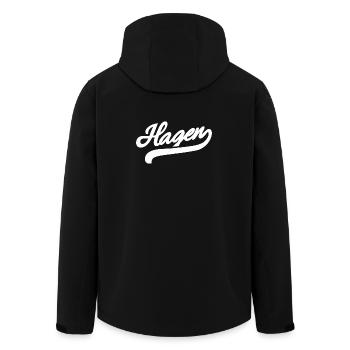 Hagen Rétro - Veste softshell homme en polyester recyclé Stanley/Stella - noir - Dos - AI Model Male 185 light (185cm)