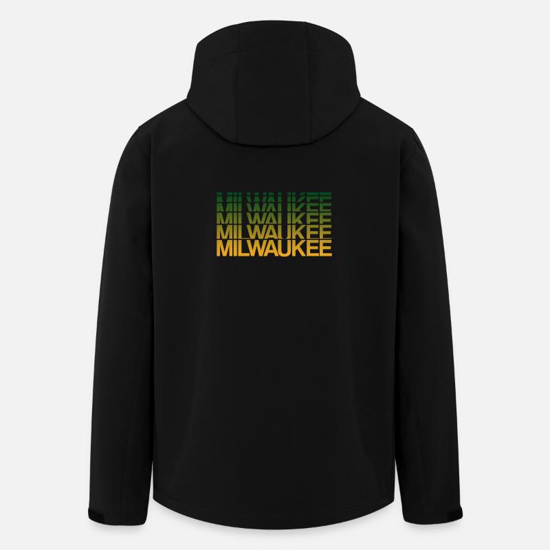 Milwaukee Gradient Blockprint - Recycelte Männer Softshell-Jacke von Stanley/Stella - Schwarz