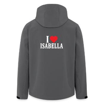 t-shirt I love Isabella t-shirt gift idea - Men’s Recycled Softshell Jacket by Stanley/Stella - anthracite - Back - AI Model Male 185 light (185cm)