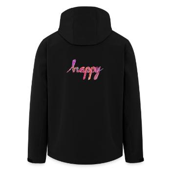 happy - Men’s Recycled Softshell Jacket by Stanley/Stella - black - Back - AI Model Male 185 light (185cm)