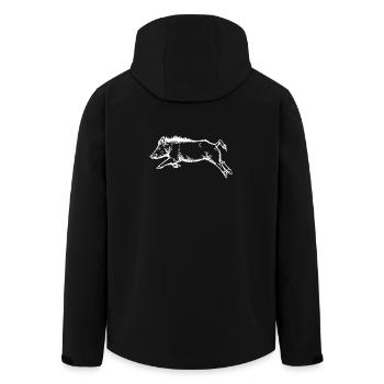 Wildschwein im Sprung (weiß) - Recycelte Männer Softshell-Jacke von Stanley/Stella - Schwarz - Hinten - AI Model Male 185 light (185cm)