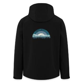 Blue Arc Forest Landschaft - Recycelte Männer Softshell-Jacke von Stanley/Stella - Schwarz - Hinten - AI Model Male 185 light (185cm)