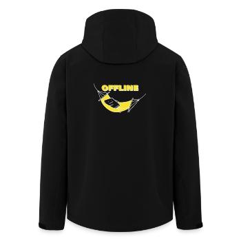 OFFLINE - Men’s Recycled Softshell Jacket by Stanley/Stella - black - Back - AI Model Male 185 light (185cm)